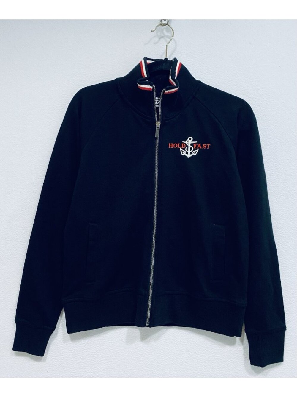 Sailor Jerry Jacket Mens Medium Black Full Zip Embroidered Anchor Nautical